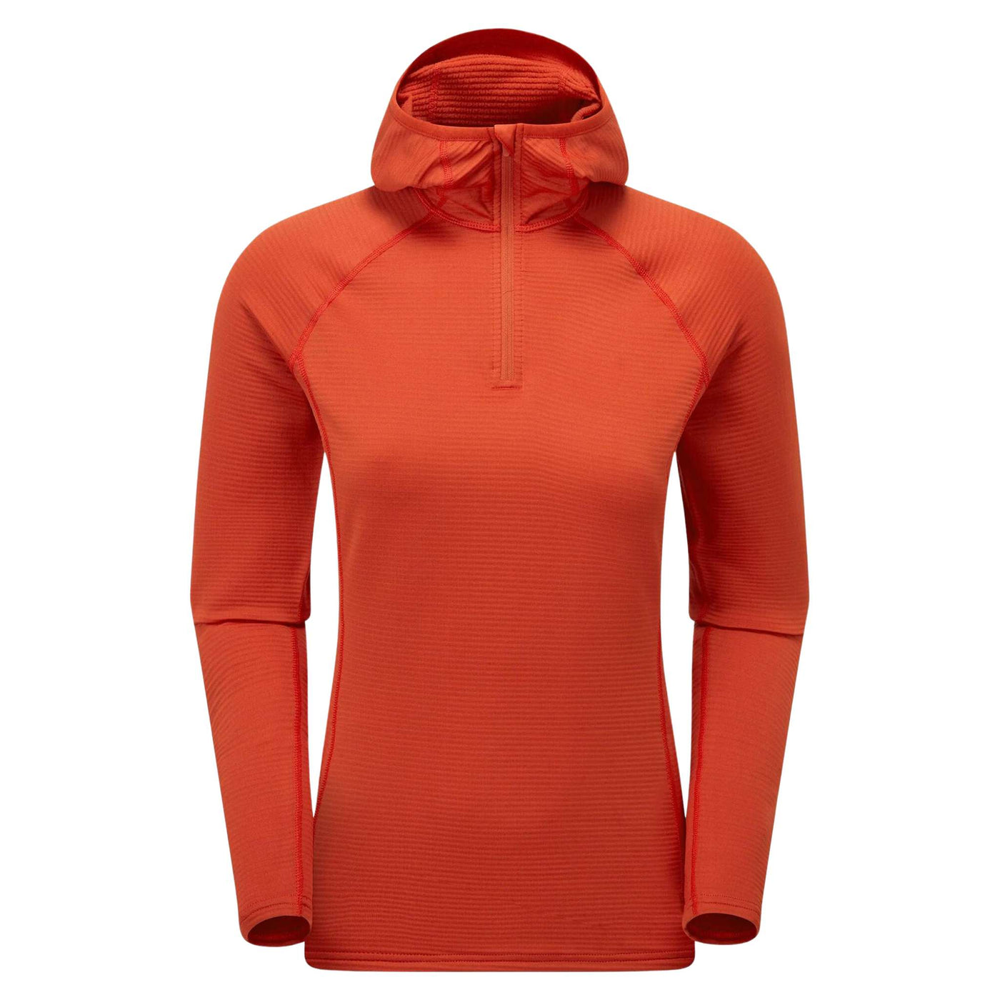 Montane Protium Lite Hoodie - Womens | Mid Layer Fleece | Further Faster Christchurch NZ #saffron-red