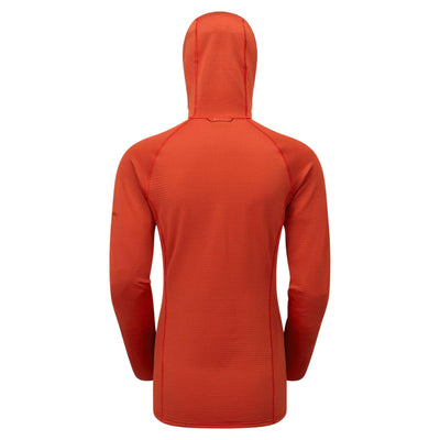 Montane Protium Lite Hoodie - Womens | Mid Layer Fleece | Further Faster Christchurch NZ #saffron-red