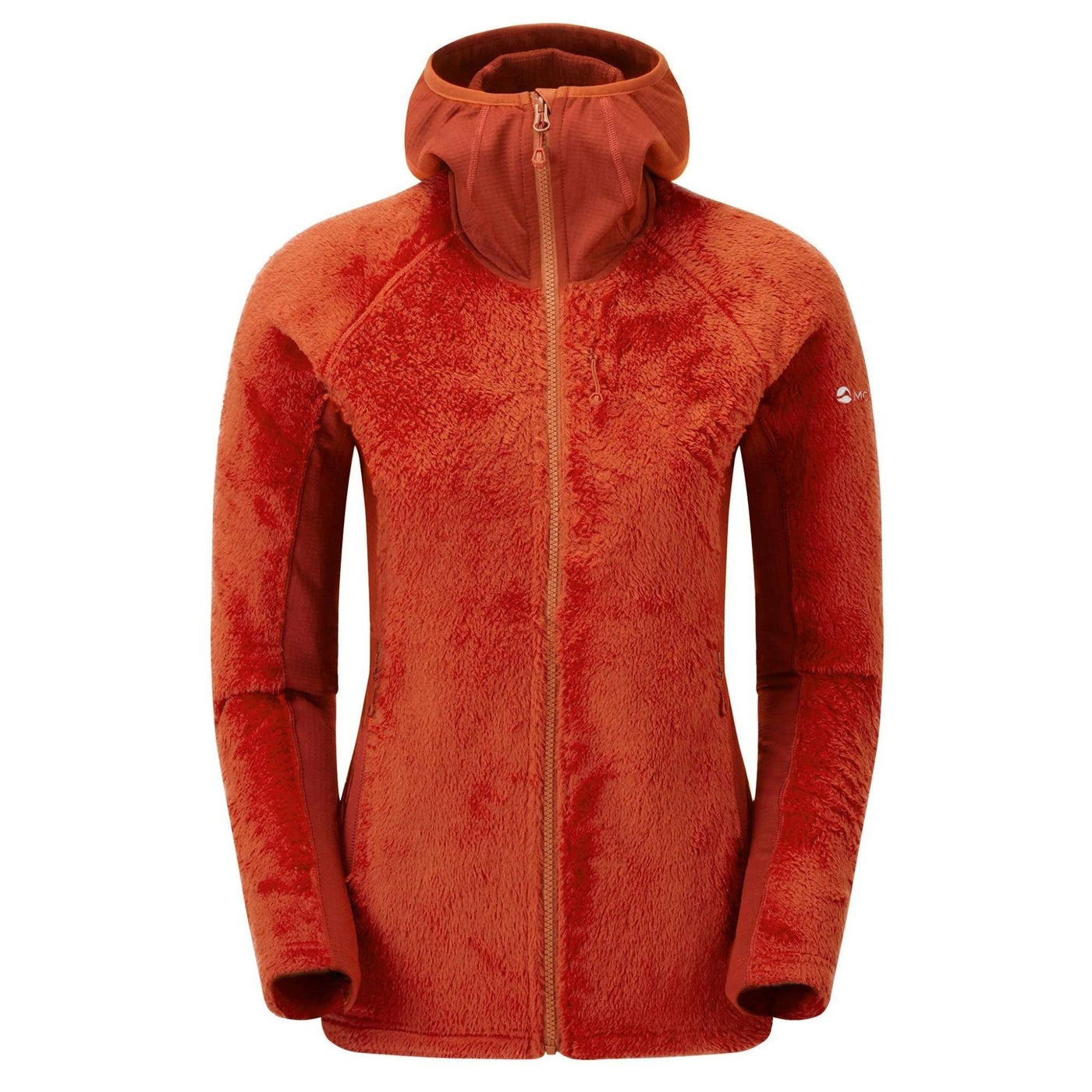 Montane Protium XPD Hoodie - Womens | Mid Layer Fleece | Further Faster Christchurch NZ #saffron-red