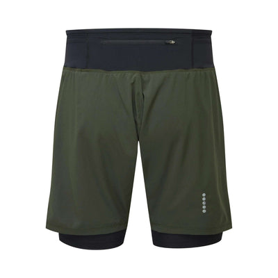 Montane Slipstream Twin Skin Shorts - Mens | Mens Trail Running Shorts NZ | Further Faster Christchurch NZ #oak-green