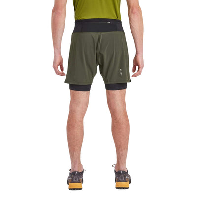 Montane Slipstream Twin Skin Shorts - Mens | Mens Trail Running Shorts NZ | Further Faster Christchurch NZ #oak-green