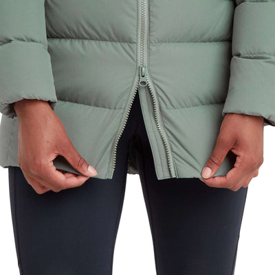 Montane Tundra Hoodie - Womens | Womens Down Insulated Jacket NZ | Further Faster Christchurch NZ #eucalyptus-montane