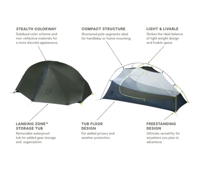 Nemo Dragonfly Bikepack 2P Tent | Two Person Bikepacking Tent NZ | Nemo NZ | Further Faster Christchurch NZ