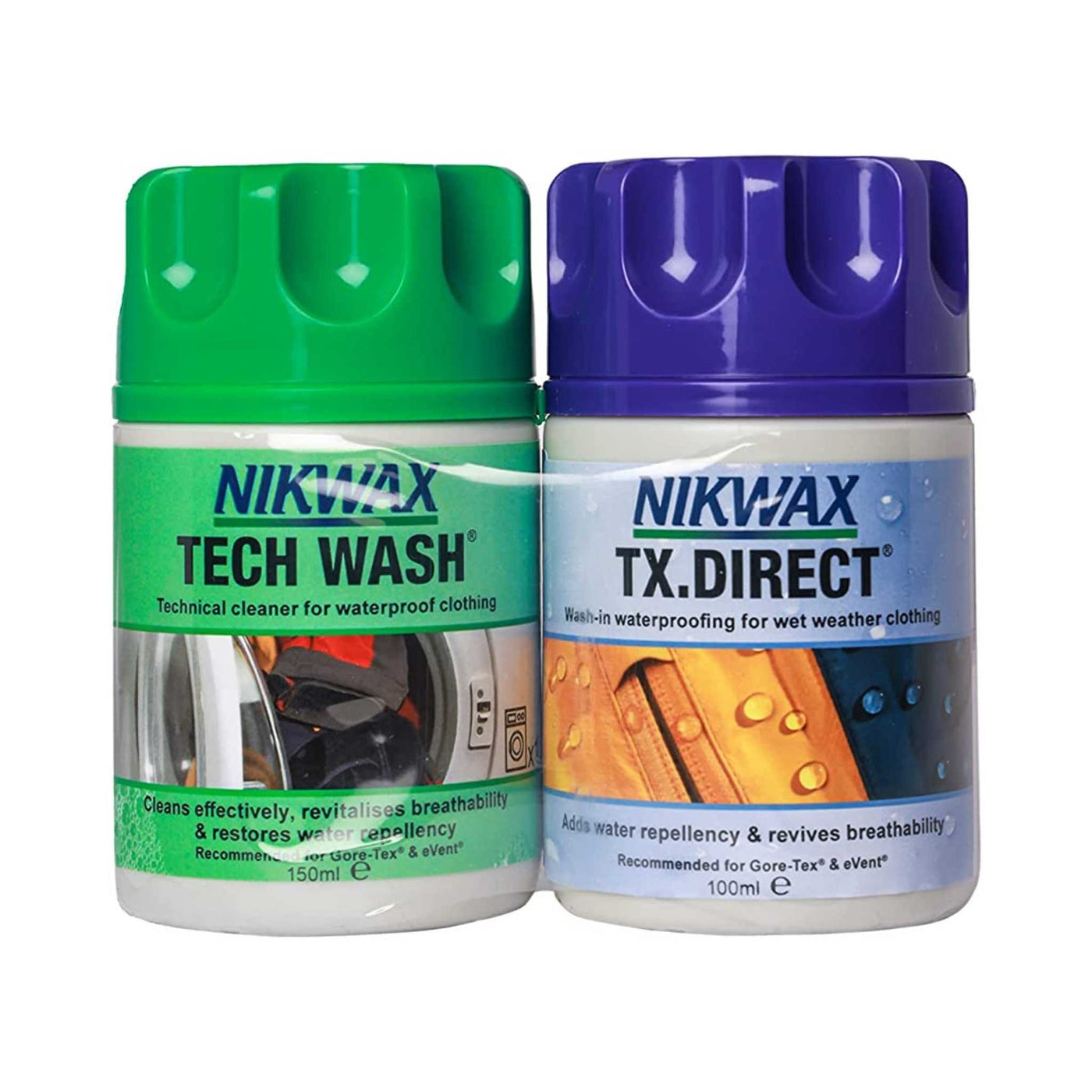 Nikwax Tech Wash 150ml + TX Direct Wash In 100ml | Protect Your Down Gear NZ | Further Faster Christchurch NZ