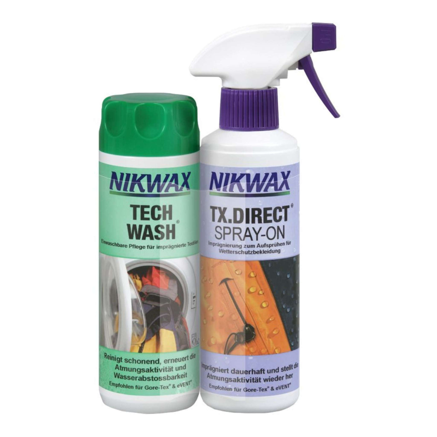 Nikwax Tech Wash + TX Spray-On - 300ml | Waterproofing NZ | Further Faster Christchurch NZ 