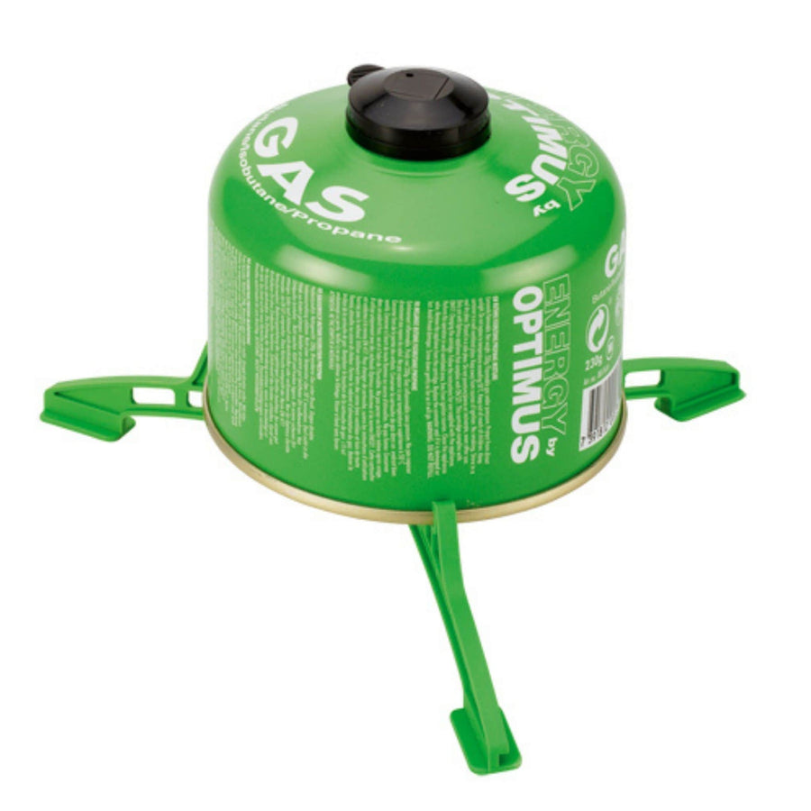 Camping gas canister stand top