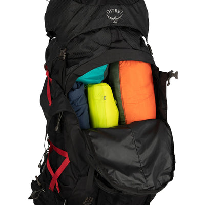 Osprey Aether Plus 85 | Multi-Day Tramping and Hiking Pack | Osprey NZ | Further Faster Christchurch NZ #black
