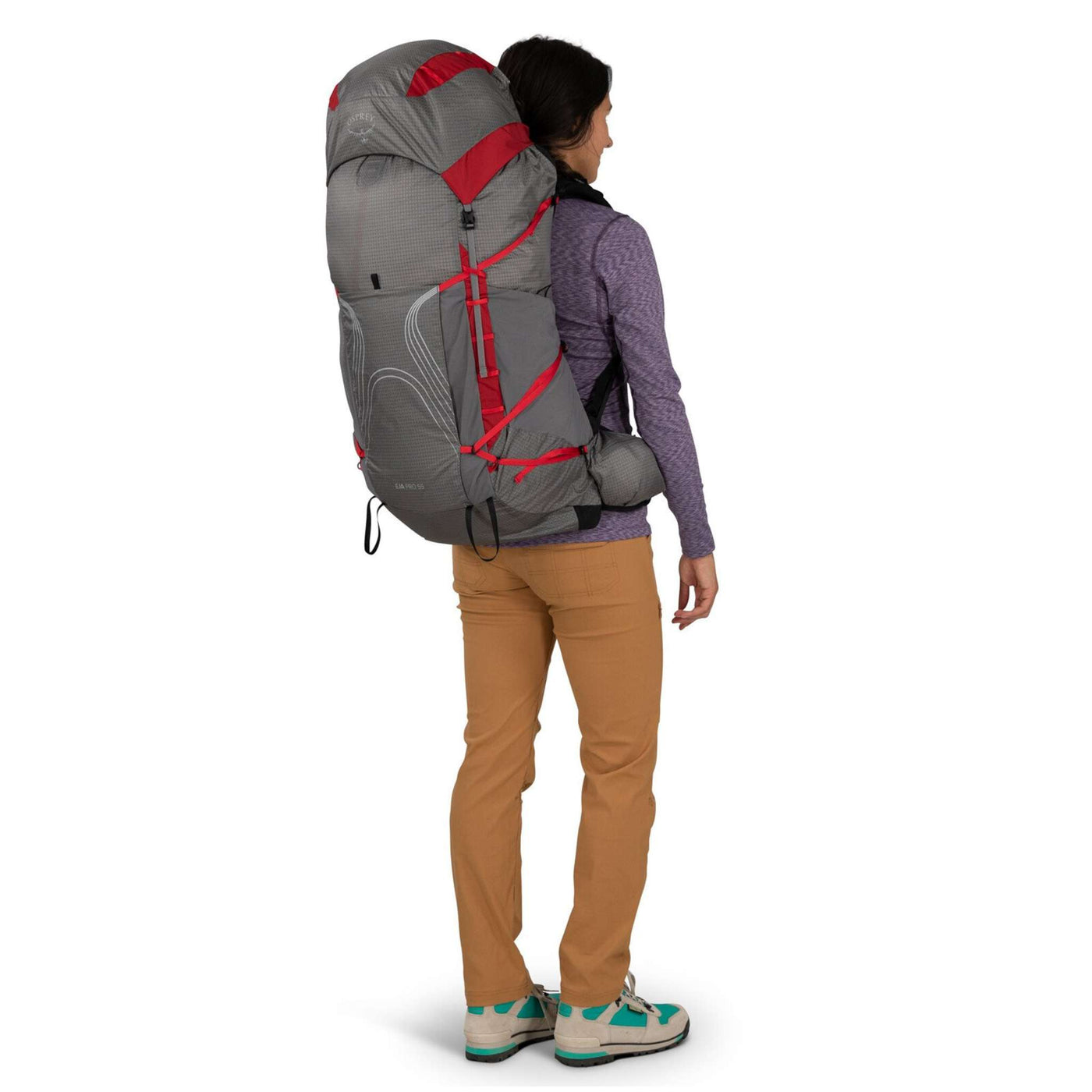 Osprey Eja 55 - Womens | Hiking and Mountaineering Packs NZ | Further Faster Christchurch NZ #grey-red