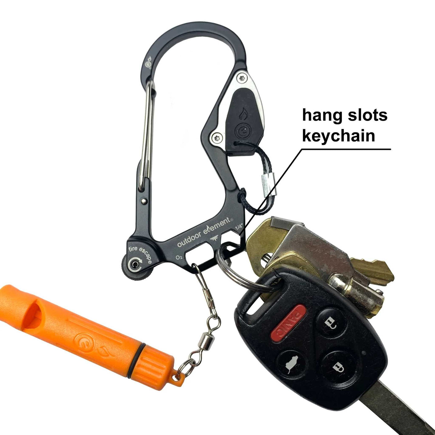 Outdoor Element Fire Escape Multitool Carabiner | Survival Gear NZ | Further Faster Christchurch NZ