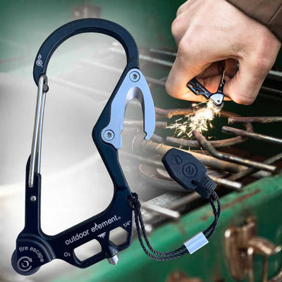 Outdoor Element Fire Escape Multitool Carabiner | Survival Gear NZ | Further Faster Christchurch NZ