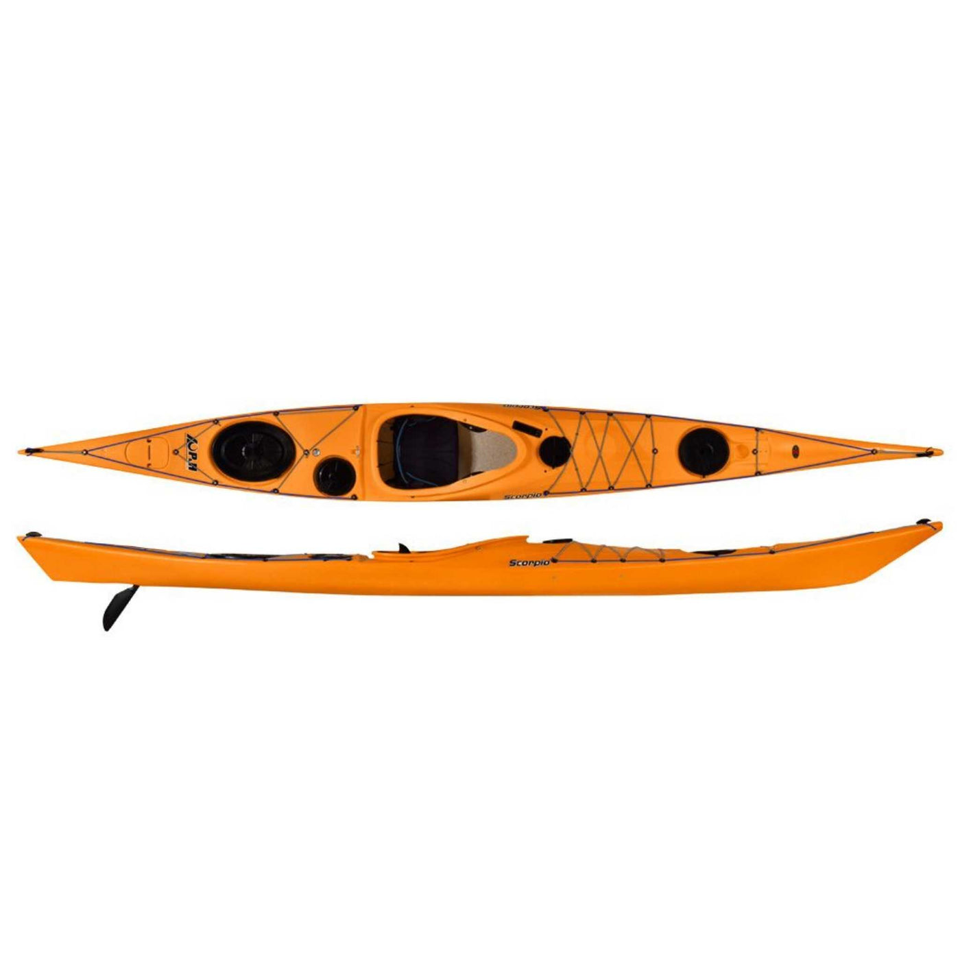 P&H Scorpio II Sea Kayak Skudder - Low Volume | Sea Kayaks and Paddles | Further Faster Christchurch NZ #fuego-orange