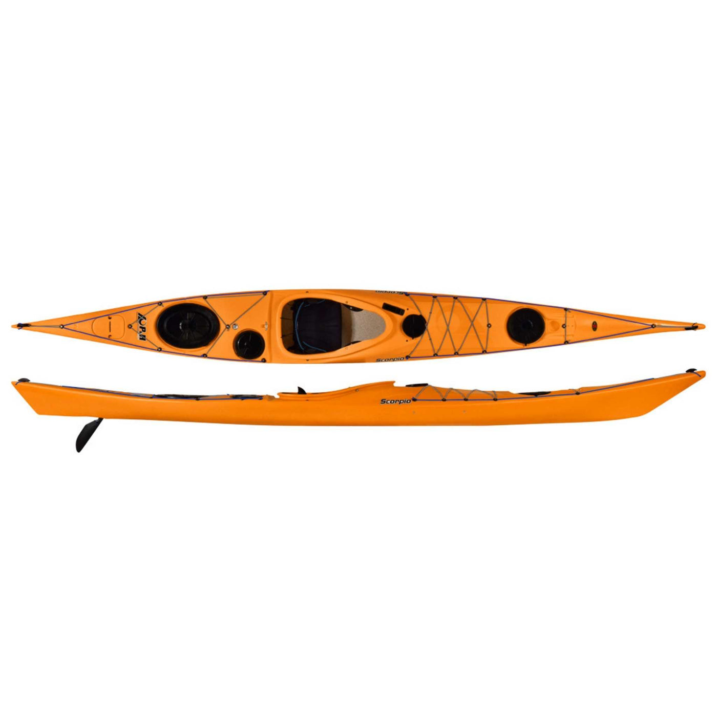 P&H Scorpio II Sea Kayak Skudder - Mid Volume | Sea Kayaks and Paddles | Further Faster Christchurch NZ #fuego-orange