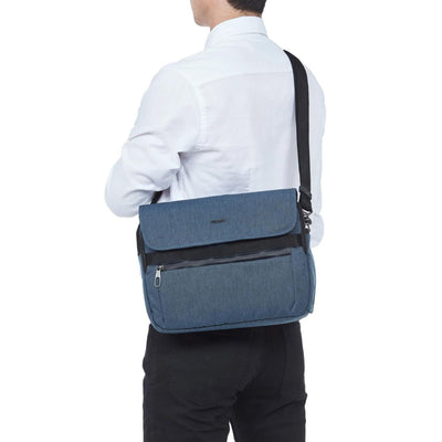PacSafe Metrosafe X Messenger | Anti-Theft Sling Bag NZ | Further Faster Christchurch NZ #dark-denim