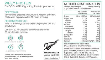 Pure Whey Protein Sachet 30g - Chocolate | Pure Sports Nutrition NZ