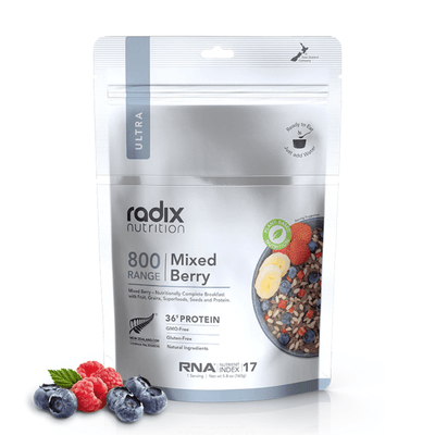 Radix Nutrition Ultra 800kcal Breakfast - Plant-Based Mixed Berry V8 | Freeze Dried Meals | Further Faster Christchurch NZ