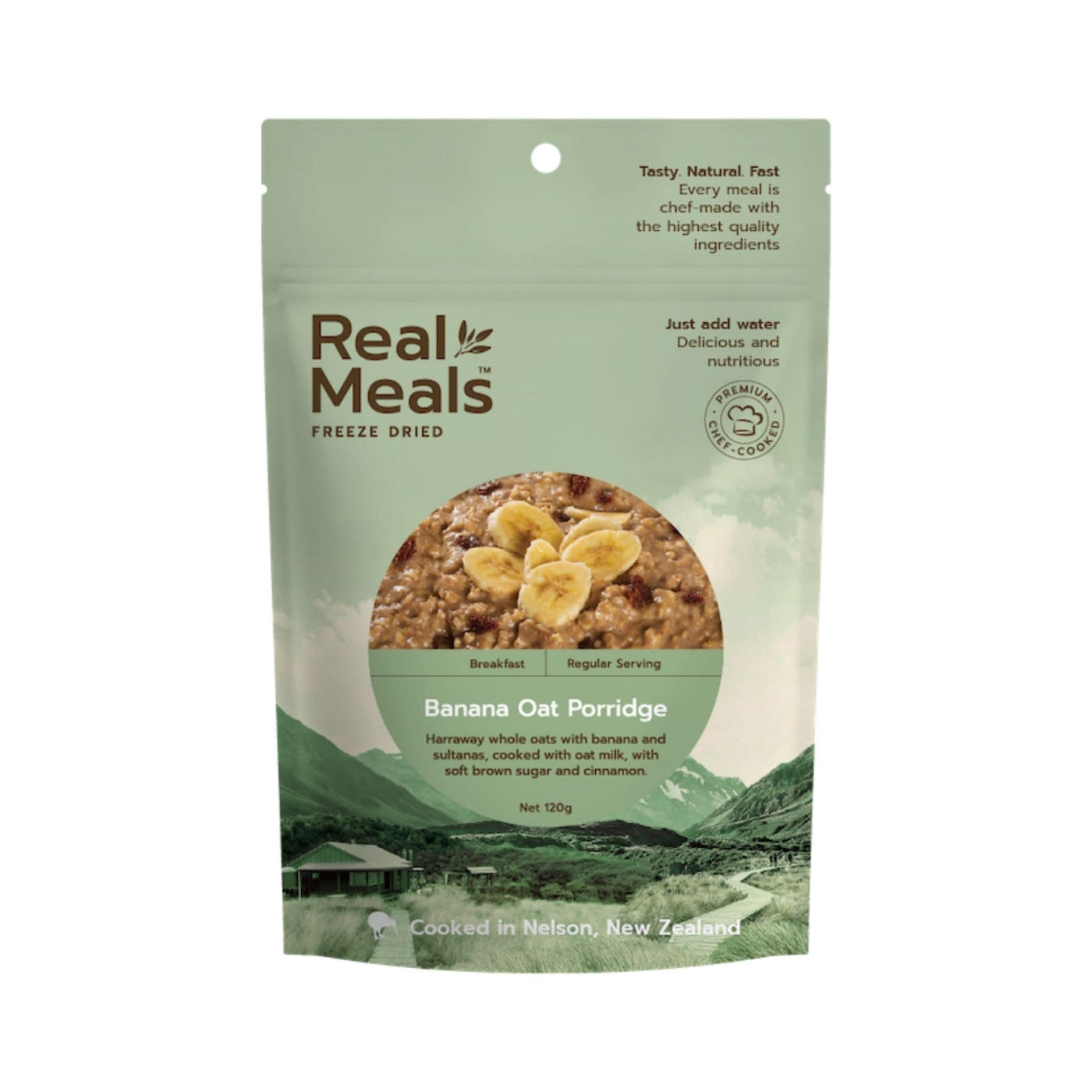 Real Meals Breakfast - Banana Oat Porridge | Freeze Dried Meals | Further Faster Christchurch NZ