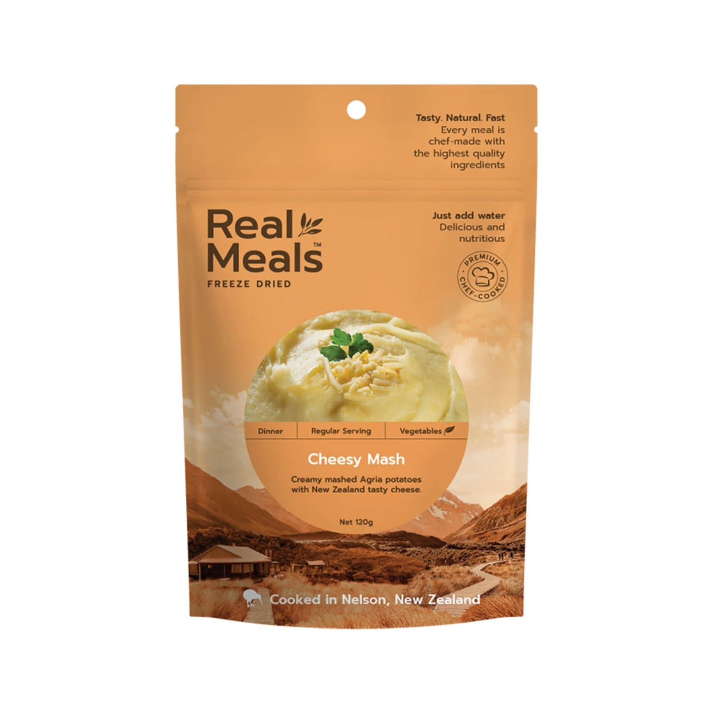 Real Meals Dinner - Cheesy Mash | Freeze Dried Meals | Further Faster Christchurch NZ
