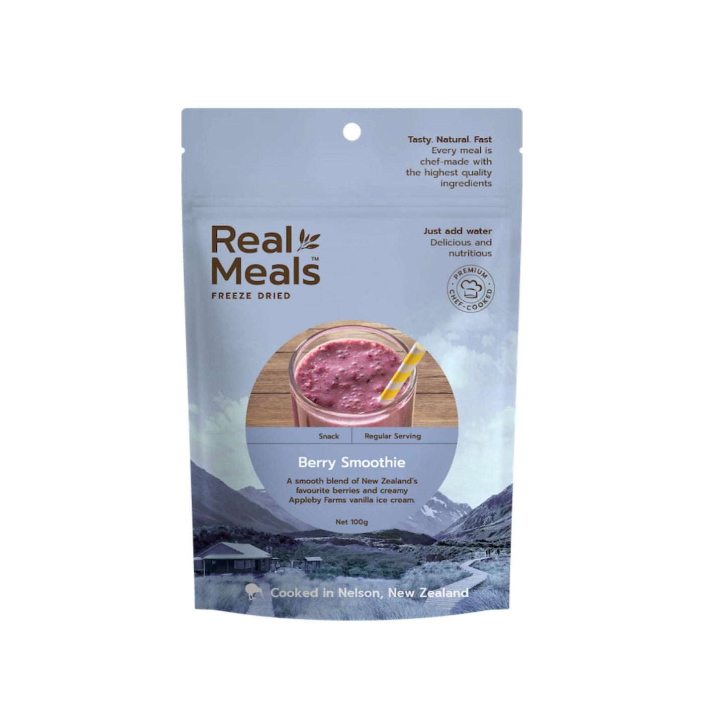 Real Meals Snacks - Berry Smoothie | Freeze Dried Meals | Further Faster Christchurch NZ