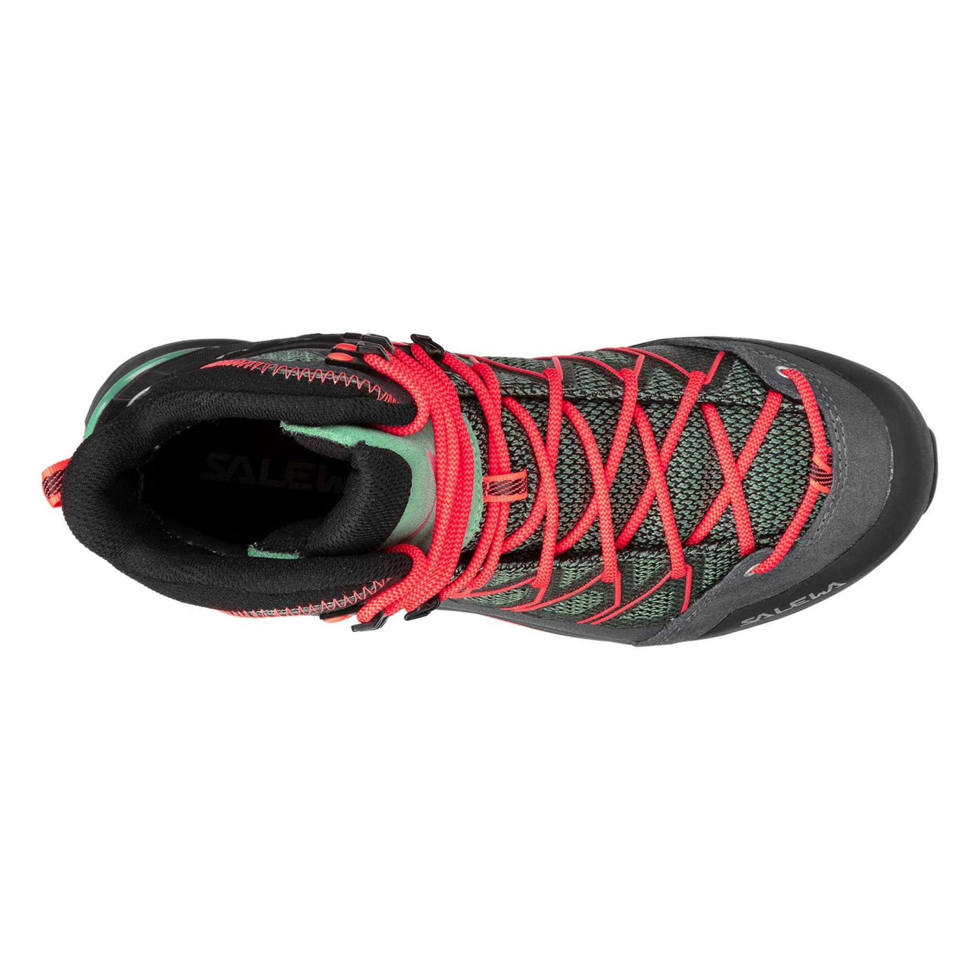 Salewa Mountain Trainer Lite Mid Gore-Tex Womens | Lightweight Hiking Boots | Further Faster Christchurch NZ #feld-green-fluo-coral