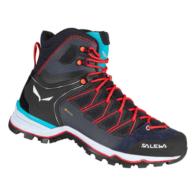 Salewa Mountain Trainer Lite Mid Gore-Tex Womens | Lightweight Hiking Boots | Further Faster Christchurch NZ #premium-navy-blue-fog