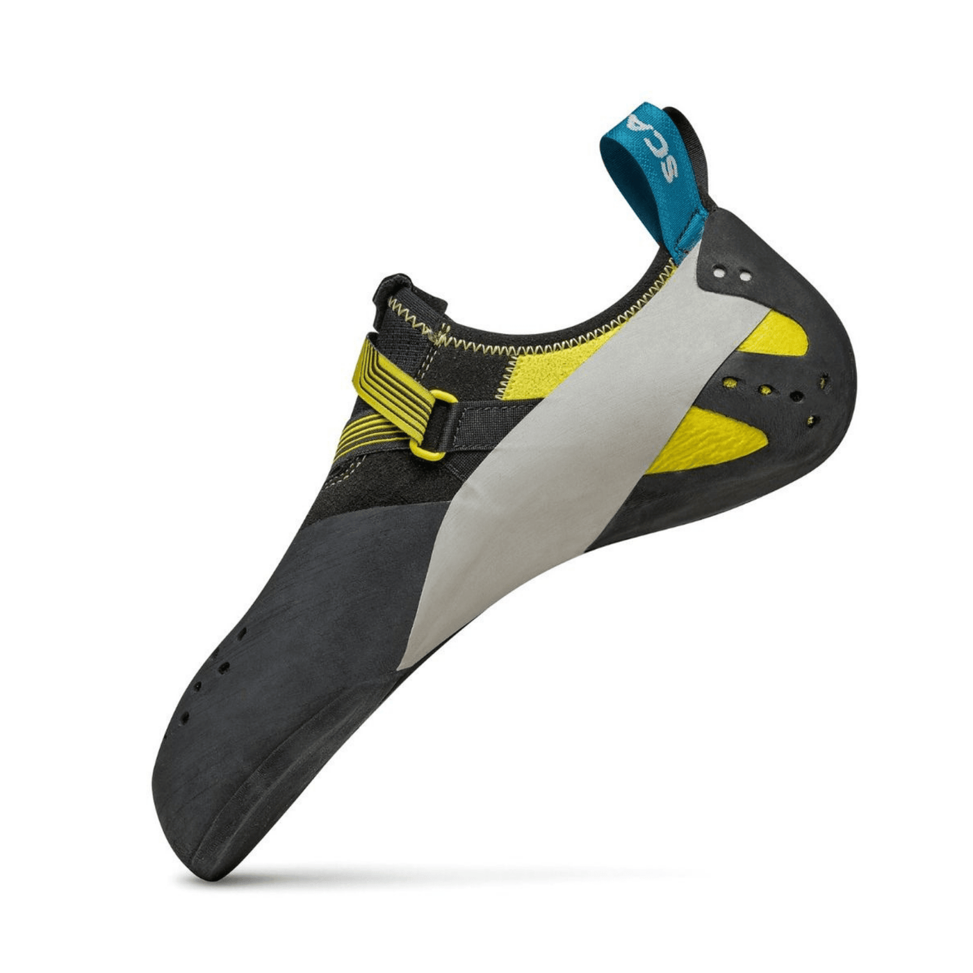 Scarpa Veloce Climbing Shoe - Mens | Rock Climbing & Bouldering Footwear | Further Faster Christchurch NZ #black-yellow