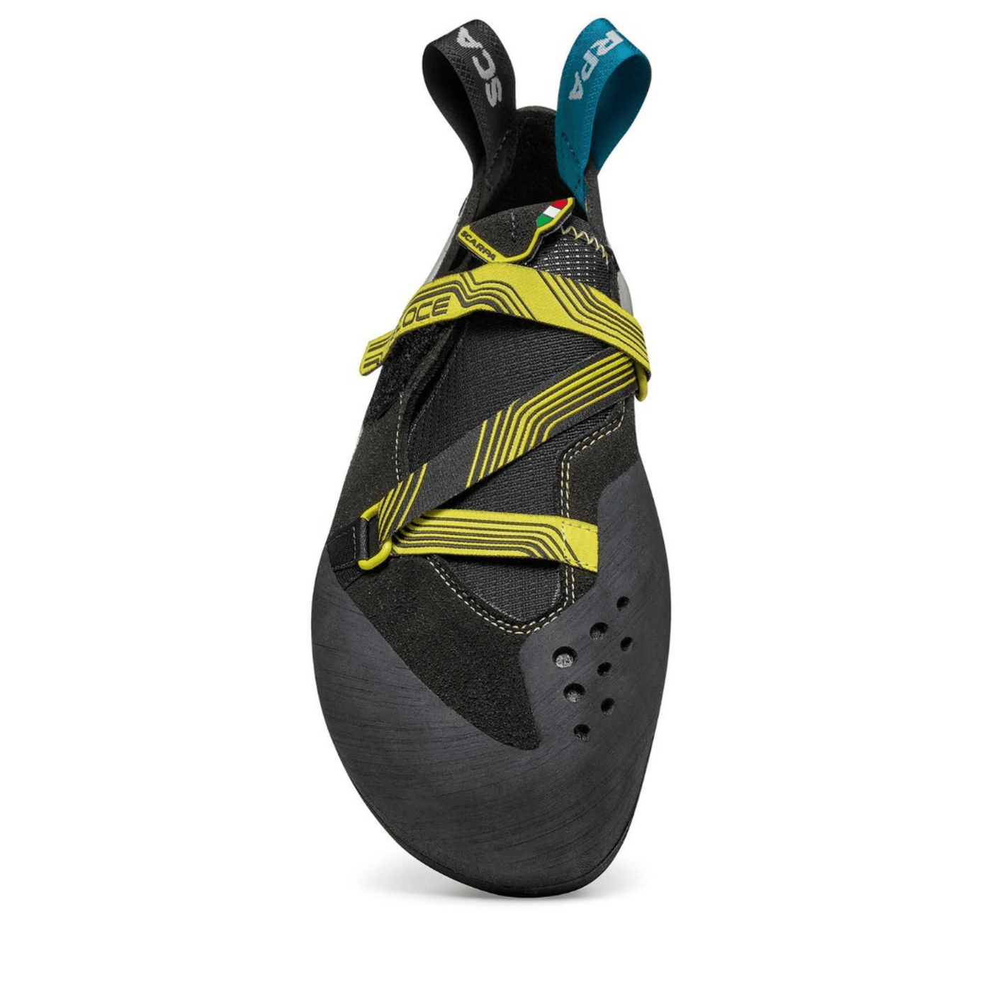 Scarpa Veloce Climbing Shoe - Mens | Rock Climbing & Bouldering Footwear | Further Faster Christchurch NZ #black-yellow