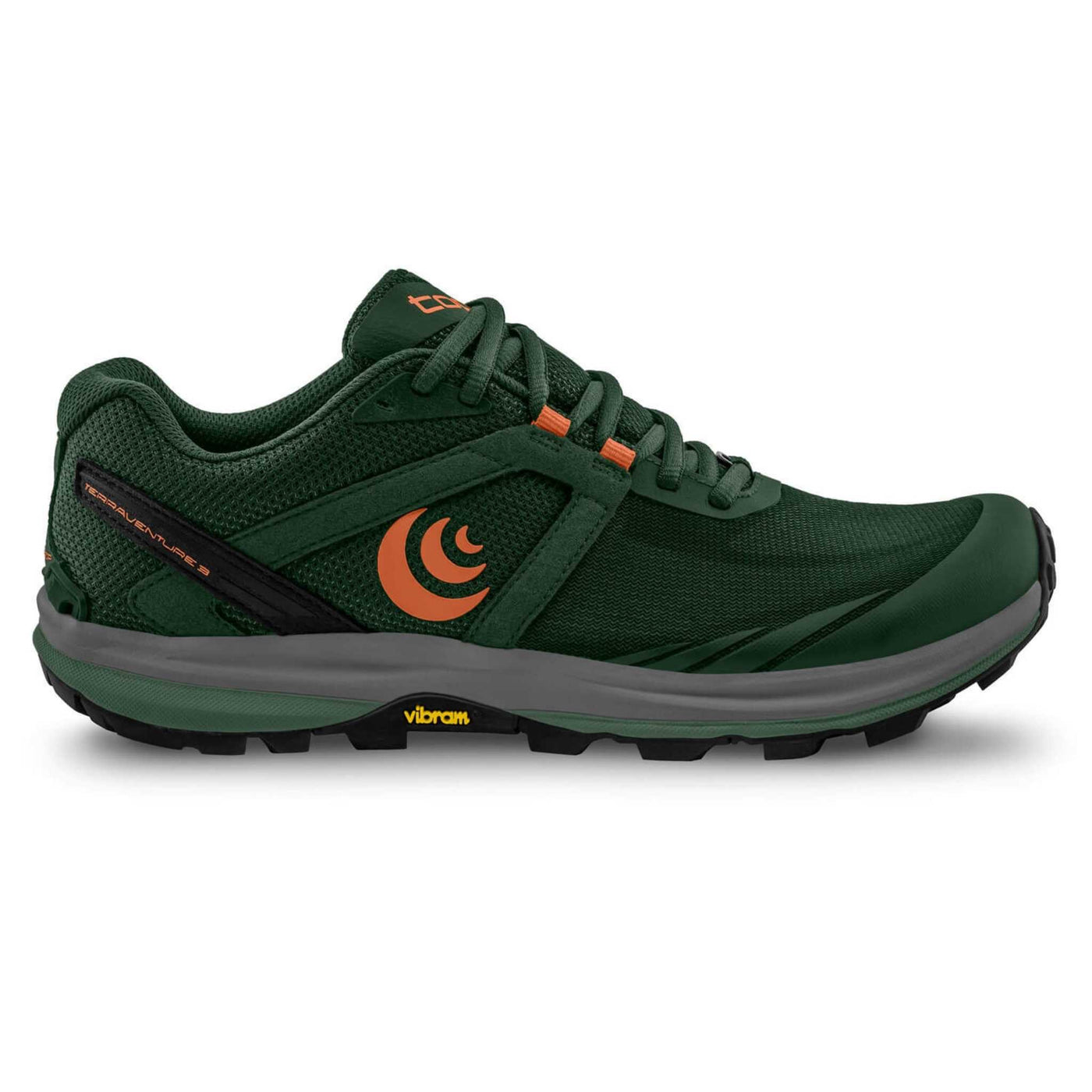Topo Mens Terraventure 3 | Mens Trail Shoes NZ | Topo NZ | Further Faster Christchurch NZ #dark-green-orange