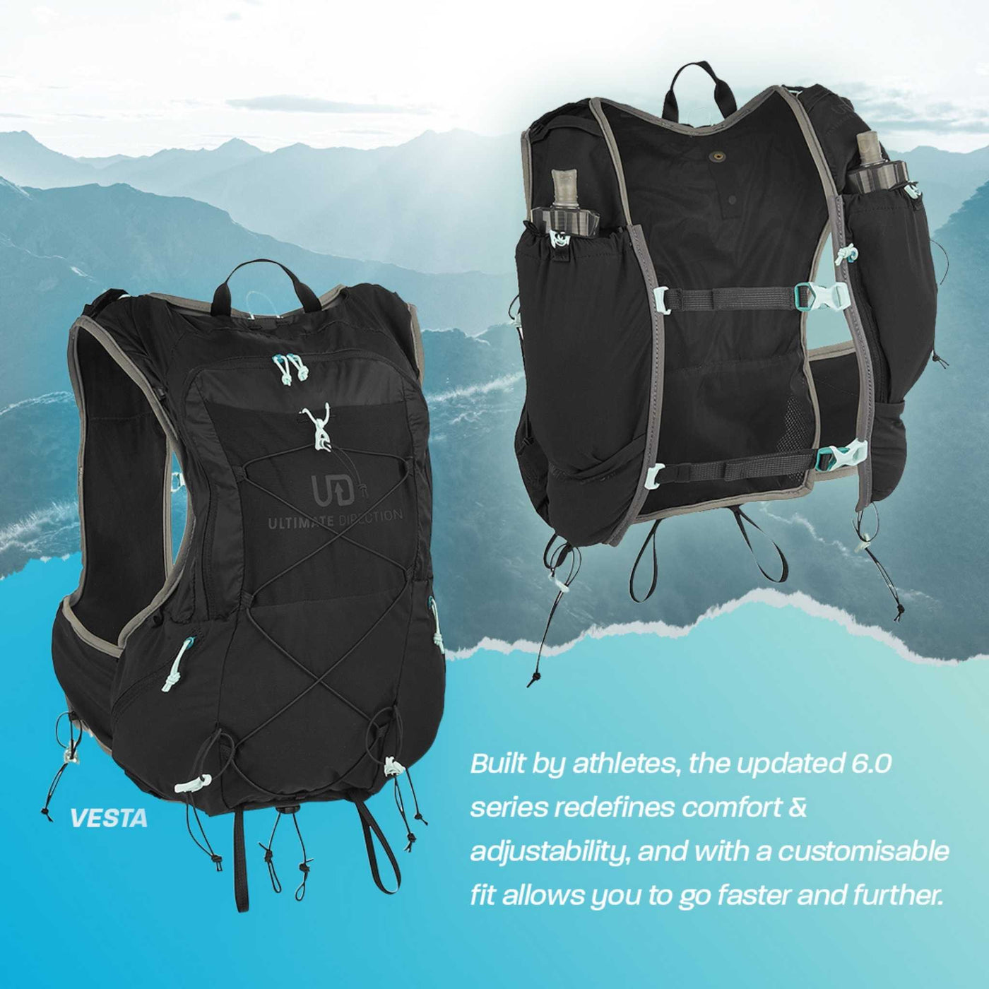 Ultimate Direction Mountain Vesta 6.0 | Women's Hydration Packs and Vests | Further Faster Christchurch NZ #onyx