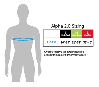 Altraspire trail running pack Alpha 3.0 size chart