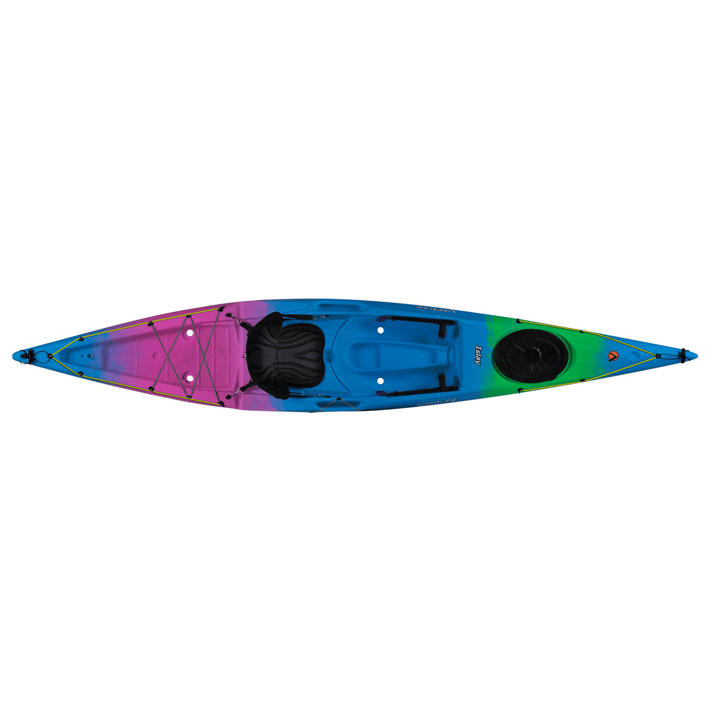 Venture Islay 14 Sit On Top Kayak - Deluxe Skudder Fit Out | Touring & Recreational Kayaks | Further Faster Christchurch NZ #blue-lime-purple