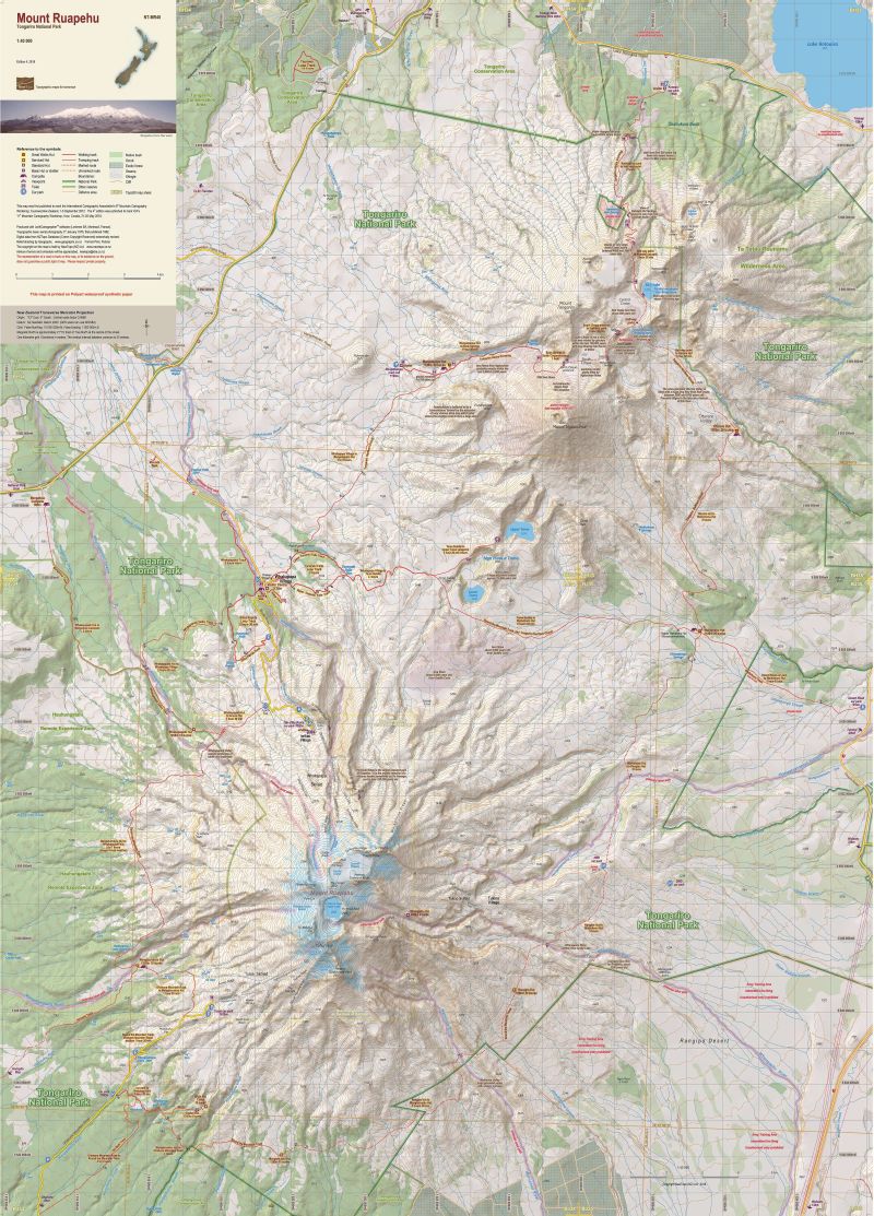 NewTopo, Mount Ruapehu Topo Map | Tramping Maps North Island – Further ...