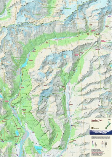 NewTopo - Rees Dart Topo Map | Mt Aspiring Maps | NZ