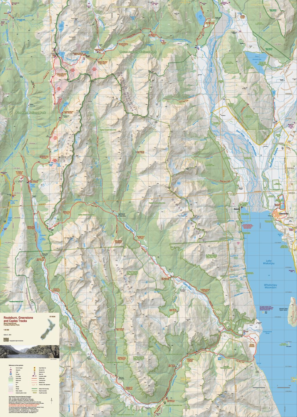 NewTopo - Routeburn Greenstone Topo Map | Routeburn Track NZ